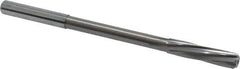 Magafor - Letter E Solid Carbide 6 Flute Chucking Reamer - Spiral Flute, 0.236" Straight Shank, 1-7/64" Flute Length, 3-31/32" OAL - Best Tool & Supply