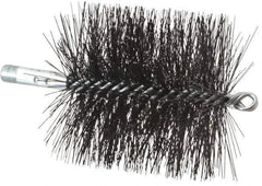 Schaefer Brush - 4-1/2" Brush Length, 4-1/2" Diam, Double Stem, Double Spiral Tube Brush - 7-1/2" Long, Tempered Steel Wire, 1/4" NPT Male Connection - Best Tool & Supply