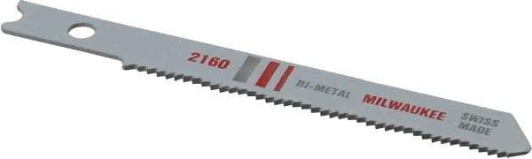 Milwaukee Tool - 2-3/4" Long, 24 Teeth per Inch, Bi-Metal Jig Saw Blade - Toothed Edge, 0.2813" Wide x 0.047" Thick, U-Shank - Best Tool & Supply