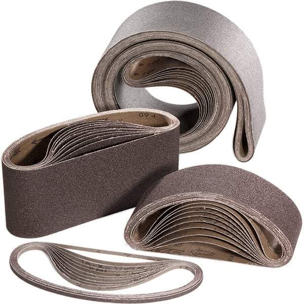 Sait - 4" Wide x 24" OAL, 60 Grit, Aluminum Oxide Abrasive Belt - Aluminum Oxide, Medium, Coated, X Weighted Cloth Backing - Best Tool & Supply