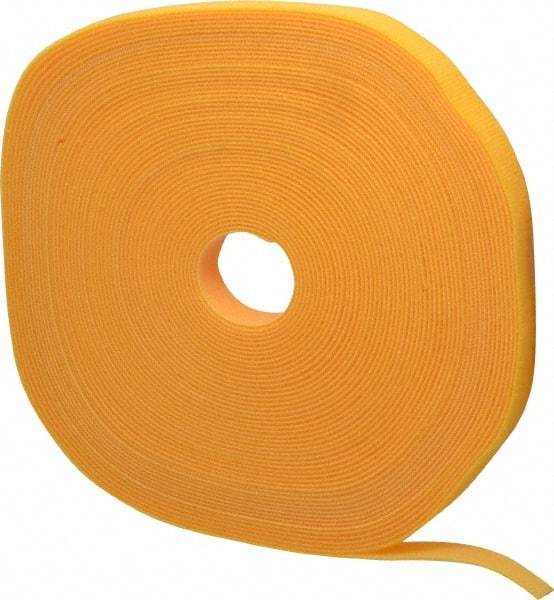 SpeedTech - 75' Long Yellow Nylon & Polyethylene Hook & Loop Strap - 50 Lb Tensile Strength - Best Tool & Supply