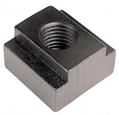 TE-CO - 5/16-18 Blind Tapped T Slot Nut - 7/16" Slot Width, 11/16 x 7/32" Base Width x Height, 7/8 x 1/2" OAL x Height - Best Tool & Supply