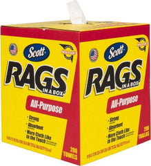 Scott - Virgin Double Re-Creped Rag - Medium Lint, White, 11 x 12", Comes in Box - Best Tool & Supply