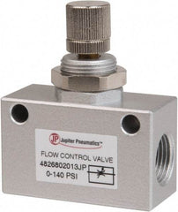 PRO-SOURCE - 3/8" NPT Inline Flow Control Valve - 0 to 140.78 psi & Aluminum Alloy Material - Best Tool & Supply