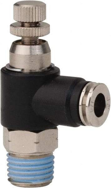 PRO-SOURCE - 1/4" Male NPT x 1/4" Tube OD Compact Banjo Valve - 0 to 113.76 psi & Techno Polymer, Brass, Steel Material - Best Tool & Supply