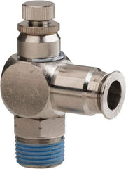 PRO-SOURCE - 3/8" Male NPT x 3/8" Tube OD Tamper Resistant Valve - 0 to 113.76 psi & Nickel Plated Brass Material - Best Tool & Supply