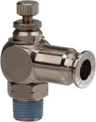 PRO-SOURCE - 1/8" Male NPT x 1/4" Tube OD Tamper Resistant Valve - 0 to 113.76 psi & Nickel Plated Brass Material - Best Tool & Supply