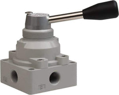 Value Collection - 3/8" NPT Manual Mechanical Valve - 4-Way, 3 Position with L Cock Device, 0.976 CV Rate & 127.98 Max psi - Best Tool & Supply