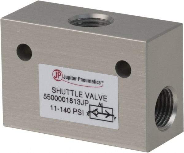 PRO-SOURCE - 1/4" NPT Shuttle Valve - 11.4 to 140.78 psi & Aluminum Alloy Material - Best Tool & Supply