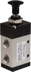 PRO-SOURCE - 1/4" NPT Mechanically Operated Air Valve - 3 Way, 2 Position, Push-Pull/Manual, 0.98 CV Rate & 127.98 Max psi - Best Tool & Supply