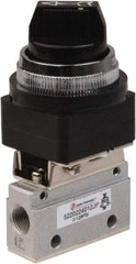 PRO-SOURCE - 1/8" NPT Mechanically Operated Air Valve - 2-Way, 2 Position, Selector/Manual, 0.1 CV Rate & 127.98 Max psi - Best Tool & Supply