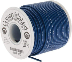 Made in USA - 20 AWG, 10 Strand, 100' OAL, Tinned Copper Hook Up Wire - Blue PVC Jacket, 0.07" Diam - Best Tool & Supply