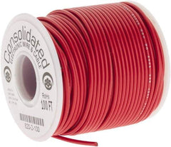 Made in USA - 20 AWG, 10 Strand, 100' OAL, Tinned Copper Hook Up Wire - Red PVC Jacket, 0.07" Diam - Best Tool & Supply