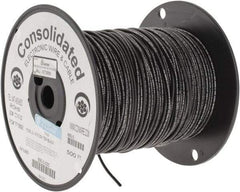 Made in USA - 16 AWG, 26 Strand, 500' OAL, Tinned Copper Hook Up Wire - Black PVC Jacket, 0.117" Diam - Best Tool & Supply