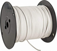 Made in USA - 14 AWG, 41 Strand, 500' OAL, Tinned Copper Hook Up Wire - White PVC Jacket, 0.136" Diam - Best Tool & Supply