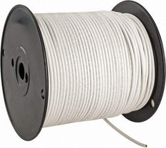 Made in USA - 12 AWG, 65 Strand, 500' OAL, Tinned Copper Hook Up Wire - White PVC Jacket, 0.155" Diam - Best Tool & Supply