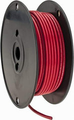 Made in USA - 10 AWG, 105 Strand, 100' OAL, Tinned Copper Hook Up Wire - Red PVC Jacket, 0.18" Diam - Best Tool & Supply