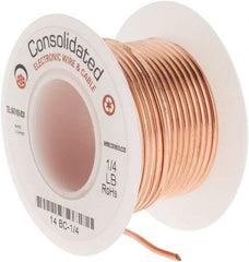 Made in USA - 14 AWG, 0.0641 Inch Diameter, 20 Ft., Solid, Grounding Wire - Copper, ASTM B3, QQ-W-343 Type S, RoHS Compliant - Best Tool & Supply