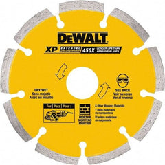 DeWALT - 5" Diam, 7/8" Arbor Hole Diam, Wet & Dry Cut Saw Blade - Diamond-Tipped, Standard Round Arbor - Best Tool & Supply