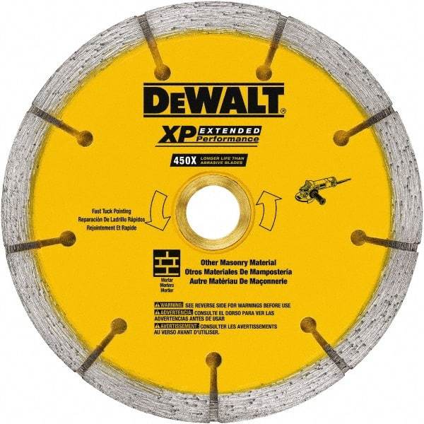 DeWALT - 6" Diam, 7/8" Arbor Hole Diam, Wet & Dry Cut Saw Blade - Diamond-Tipped, Standard Round Arbor - Best Tool & Supply