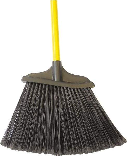 PRO-SOURCE - 8-1/8" Wide, Black Synthetic Bristles, 48" Fiberglass Handle, Angled Broom - Water Resistant - Best Tool & Supply