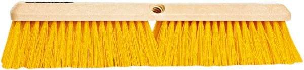 PRO-SOURCE - 18" General Purpose Polypropylene Push Broom - 3" Bristle Length, Plastic Block, Threaded Handle Connection, Handle Sold Separately - Best Tool & Supply