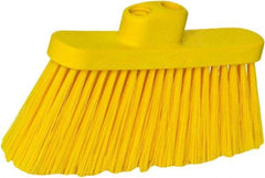 PRO-SOURCE - 10" Wide, Yellow Polypropylene Bristles, Angled Broom - Threaded Handle, 10 Inch Wide Broom, Yellow Bristles, Handle Sold Separately - Best Tool & Supply