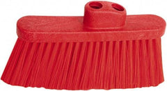 PRO-SOURCE - 10" Wide, Red Polypropylene Bristles, Angled Broom - Threaded Handle, 10 Inch Wide Broom, Red Bristles, Handle Sold Separately - Best Tool & Supply