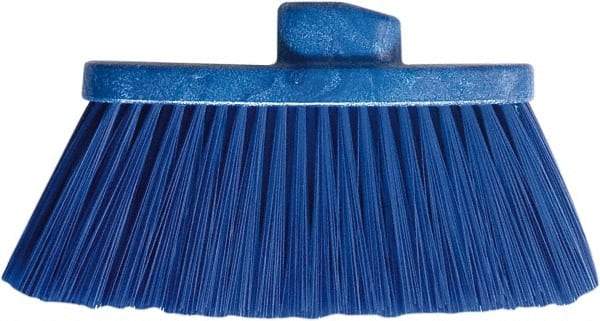 PRO-SOURCE - 10" Wide, Blue Polypropylene Bristles, Angled Broom - Threaded Handle, 10 Inch Wide Broom, Blue Bristles, Handle Sold Separately - Best Tool & Supply