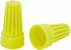 Ideal - 2, 18 to 2, 12 AWG, 600 Volt, Flame Retardant, Standard Twist on Wire Connector - Yellow, 221°F - Best Tool & Supply