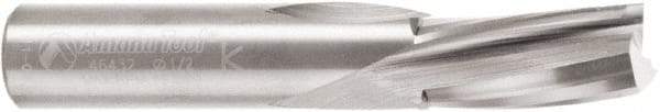 Amana Tool - 1/2" Cutting Diam x 1" Length of Cut, 3 Flute, Downcut Spiral Router Bit - Uncoated, Right Hand Cut, Solid Carbide, 3" OAL x 1/2" Shank Diam, 20° Helix Angle - Best Tool & Supply