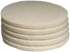 PRO-SOURCE - Polishing Pad - 17" Machine, White Pad, Polyester - Best Tool & Supply