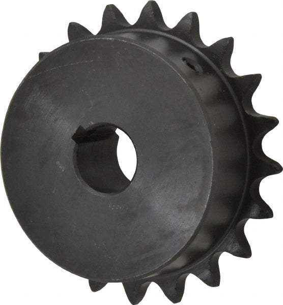 Browning - 20 Teeth, 1/2" Chain Pitch, Chain Size 41, Finished Bore Sprocket - 3/4" Bore Diam, 3.196" Pitch Diam, 3.45" Outside Diam - Best Tool & Supply