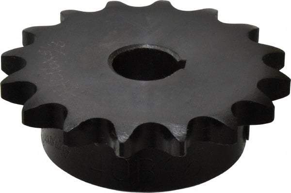 Browning - 16 Teeth, 1/2" Chain Pitch, Chain Size 40, Finished Bore Sprocket - 5/8" Bore Diam, 2-9/16" Pitch Diam, 2.8" Outside Diam - Best Tool & Supply