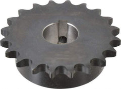 Browning - 20 Teeth, 1/2" Chain Pitch, Chain Size 40, Finished Bore Sprocket - 1" Bore Diam, 3.196" Pitch Diam, 3.45" Outside Diam - Best Tool & Supply