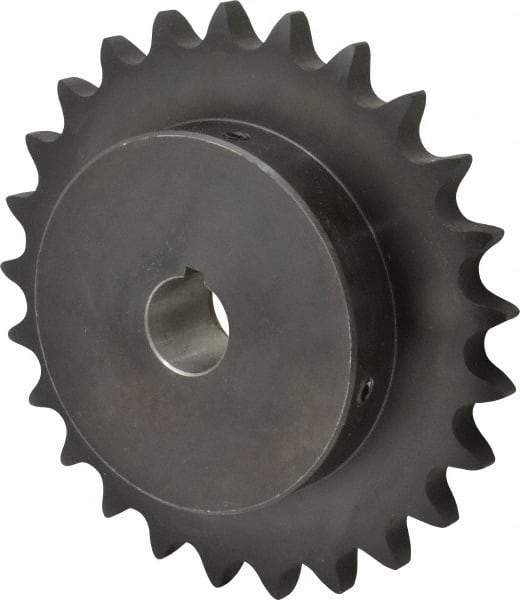 Browning - 25 Teeth, 3/4" Chain Pitch, Chain Size 60, Finished Bore Sprocket - 1" Bore Diam, 5.984" Pitch Diam, 6.39" Outside Diam - Best Tool & Supply