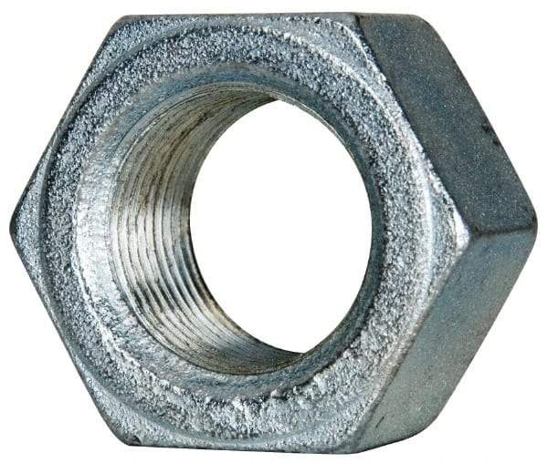 Value Collection - 1-1/8 - 12 UN Steel Right Hand Hex Nut - 1-11/16" Across Flats, 31/32" High, Zinc-Plated Finish - Best Tool & Supply