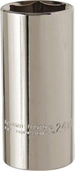 Proto - 3/8" Drive, Deep Hand Socket - 6 Points, 2-3/4" OAL, Alloy Steel, Chrome Finish - Best Tool & Supply