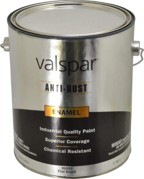 Valspar - 1 Gal Black Flat Finish Enamel Paint - Interior/Exterior, 400 gL VOC Compliance - Best Tool & Supply