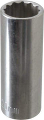 Paramount - 1/2" Drive, Deep Hand Socket - 12 Points, 3-3/32" OAL, Steel, Chrome Finish - Best Tool & Supply