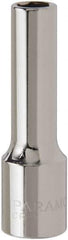 Paramount - 1/2" Drive, Deep Hand Socket - 6 Points, 3-3/32" OAL, Steel, Chrome Finish - Best Tool & Supply