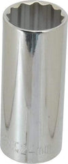 Paramount - 1/2" Drive, Deep Hand Socket - 12 Points, 3-3/32" OAL, Steel, Chrome Finish - Best Tool & Supply