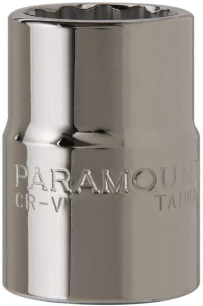 Paramount - 3/4" Drive, Standard Hand Socket - 12 Points, 2" OAL, Steel, Chrome Finish - Best Tool & Supply