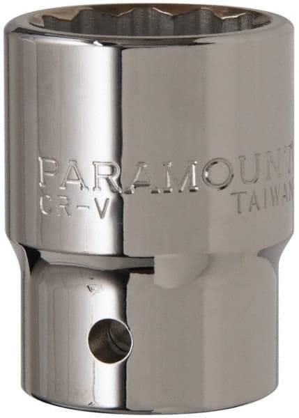 Paramount - 1-1/8", 3/4" Drive, Standard Hand Socket - 12 Points, 2-13/64" OAL - Best Tool & Supply