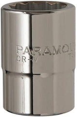 Paramount - 1", 3/4" Drive, Standard Hand Socket - 12 Points, 2" OAL, Chrome Finish - Best Tool & Supply