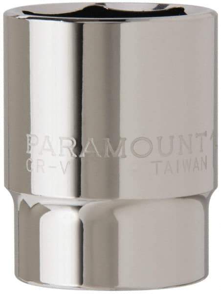 Paramount - 1-1/16", 1/2" Drive, Standard Hand Socket - 6 Points, 1-1/2" OAL, Steel, Chrome Finish - Best Tool & Supply