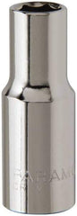 Paramount - 3/8" Drive, Deep Hand Socket - 6 Points, 1-15/16" OAL, Steel, Chrome Finish - Best Tool & Supply