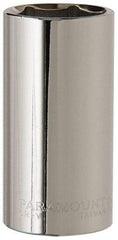 Paramount - 15/16", 3/8" Drive, Deep Hand Socket - 6 Points, 2-1/2" OAL, Steel, Chrome Finish - Best Tool & Supply