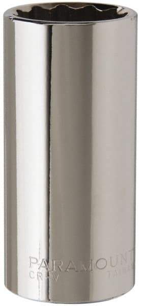 Paramount - 7/8", 3/8" Drive, Deep Hand Socket - 12 Points, 2-1/2" OAL, Steel, Chrome Finish - Best Tool & Supply