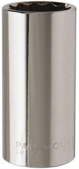 Paramount - 7/8", 3/8" Drive, Deep Hand Socket - 12 Points, 2-1/2" OAL, Steel, Chrome Finish - Best Tool & Supply